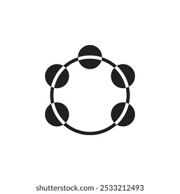 Tambourine icon Flat line illustration