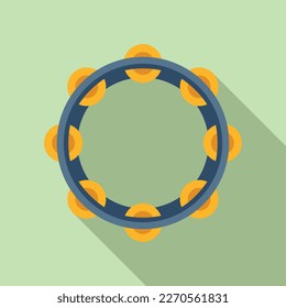 Tambourine icon flat vector. Music drum. Samba carnival