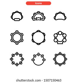 tambourine icon isolated sign symbol vector illustration - Collection of high quality black style vector icons
