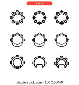 tambourine icon isolated sign symbol vector illustration - Collection of high quality black style vector icons

