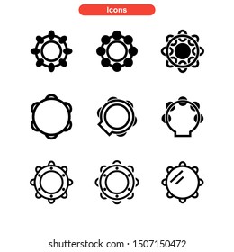 tambourine icon isolated sign symbol vector illustration - Collection of high quality black style vector icons
