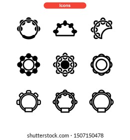 tambourine icon isolated sign symbol vector illustration - Collection of high quality black style vector icons
