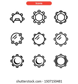 tambourine icon isolated sign symbol vector illustration - Collection of high quality black style vector icons
