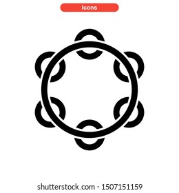 tambourine icon isolated sign symbol vector illustration - high quality black style vector icons
