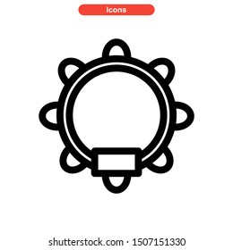 tambourine icon isolated sign symbol vector illustration - high quality black style vector icons
