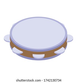 Tambourine icon. Isometric of tambourine vector icon for web design isolated on white background