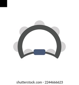 tambourine icon logo flat style vector