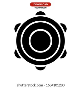 tambourine icon or logo isolated sign symbol vector illustration - high quality black style vector icons

