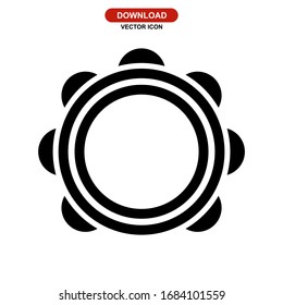 tambourine icon or logo isolated sign symbol vector illustration - high quality black style vector icons
