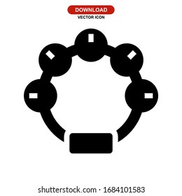 tambourine icon or logo isolated sign symbol vector illustration - high quality black style vector icons
