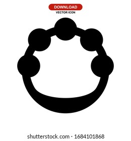 tambourine icon or logo isolated sign symbol vector illustration - high quality black style vector icons
