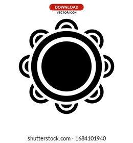 tambourine icon or logo isolated sign symbol vector illustration - high quality black style vector icons
