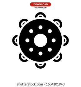 tambourine icon or logo isolated sign symbol vector illustration - high quality black style vector icons
