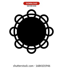 tambourine icon or logo isolated sign symbol vector illustration - high quality black style vector icons
