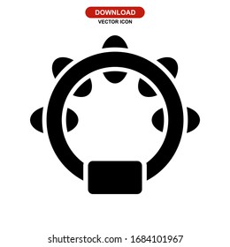 tambourine icon or logo isolated sign symbol vector illustration - high quality black style vector icons
