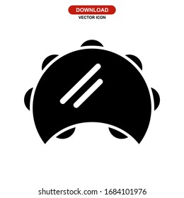tambourine icon or logo isolated sign symbol vector illustration - high quality black style vector icons
