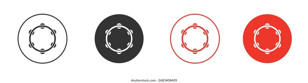Tambourine icon Logos. Flat Vector Icon Design Template