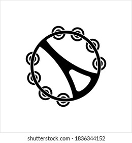 Tambourine Icon, Musical Instrument Icon Vector Art Illustration
