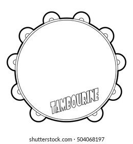 Tambourine icon. Outline illustration of tambourine vector icon for web