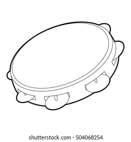Tambourine icon. Outline isometric illustration of tambourine vector icon for web