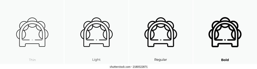 tambourine icon. Thin, Light Regular And Bold style design isolated on white background