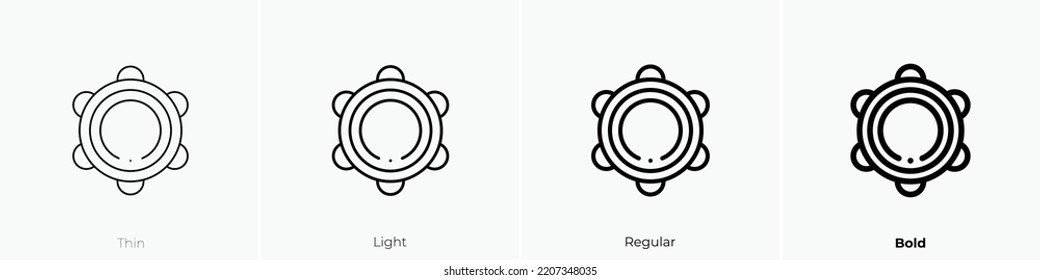 tambourine icon. Thin, Light Regular And Bold style design isolated on white background