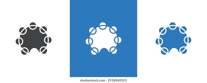 Tambourine icon thin line illustration