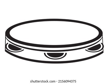 tambourine icon. This is a type of hand drum used in the sport called capoeira. Vector illustration isolated on white background.