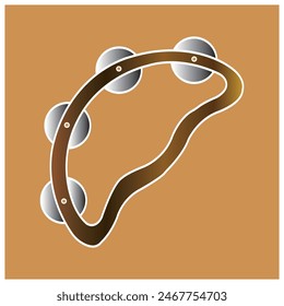 Tambourine icon traditional musical instruments vector illustration symbol design