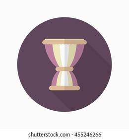 Tambourine icon , Vector flat long shadow design.