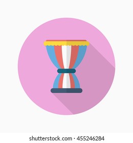 Tambourine icon , Vector flat long shadow design.
