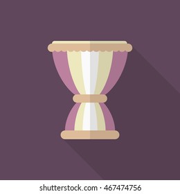 Tambourine icon , Vector flat long shadow design.