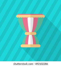 Tambourine icon , Vector flat long shadow design.