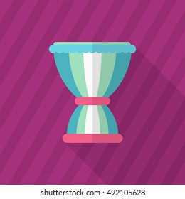 Tambourine icon , Vector flat long shadow design.