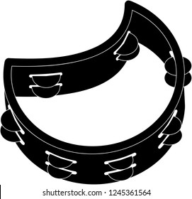 Tambourine icon vector illustration in black and white