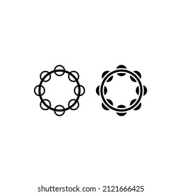 tambourine icon vector isolated on white background