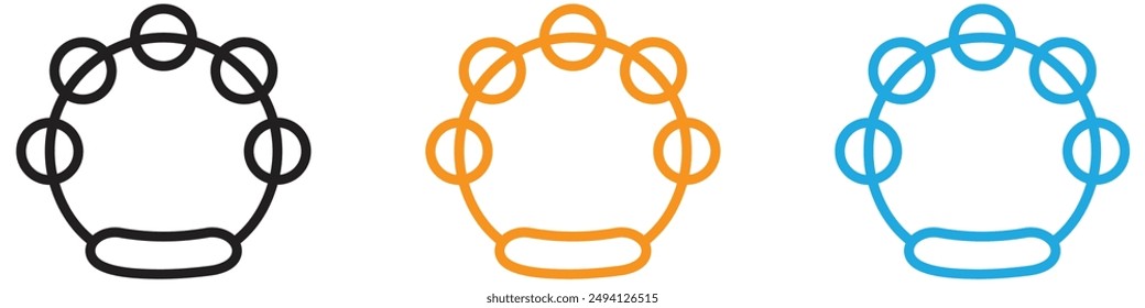 Tambourine icon vector logo set collection for web app ui