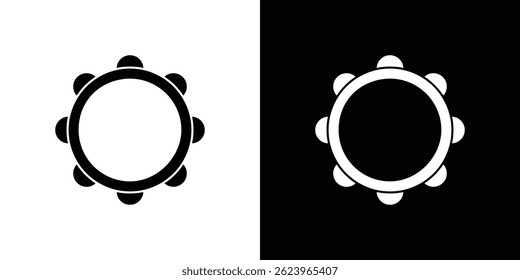 Ícone de pandeiro vetor, ilustração de logotipo sólido, pictograma