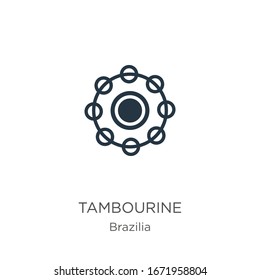 Tambourine icon vector. Trendy flat tambourine icon from brazilia collection isolated on white background. Vector illustration can be used for web and mobile graphic design, logo, eps10