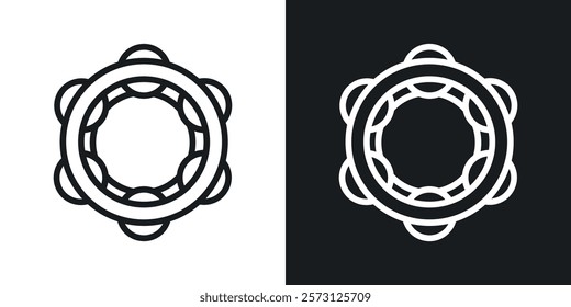 Tambourine icons set vectors on white background.