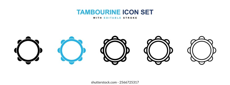 Tambourine icons vector collection pack.