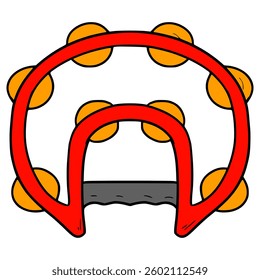 tambourine illustration hand drawn isolated vector