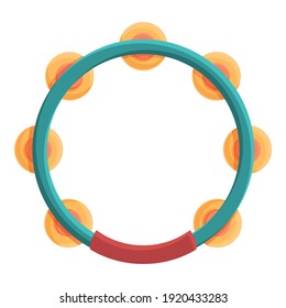 Tambourine instrument icon. Cartoon of tambourine instrument vector icon for web design isolated on white background