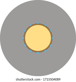 tambourine instrument on white background