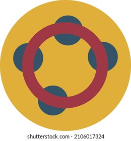 Tambourine instruments, illustration, vector on a white background.