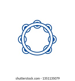 Tambourine line icon concept. Tambourine flat  vector symbol, sign, outline illustration.