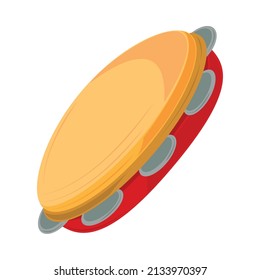 tambourine music instrument icon isolated