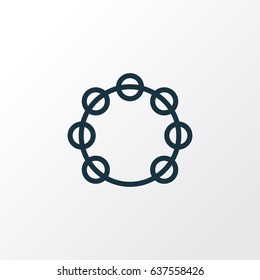 Tambourine Outline Symbol. Premium Quality Isolated Timbrel Element In Trendy Style.