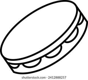 Tambourine Outline vector illustration icon