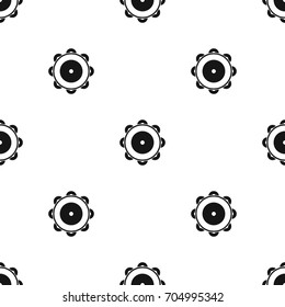 Tambourine pattern repeat seamless in black color for any design. Vector geometric illustration